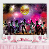 Lofaris Vintage 70s Disco Shining Neon Dancer Night Backdrop